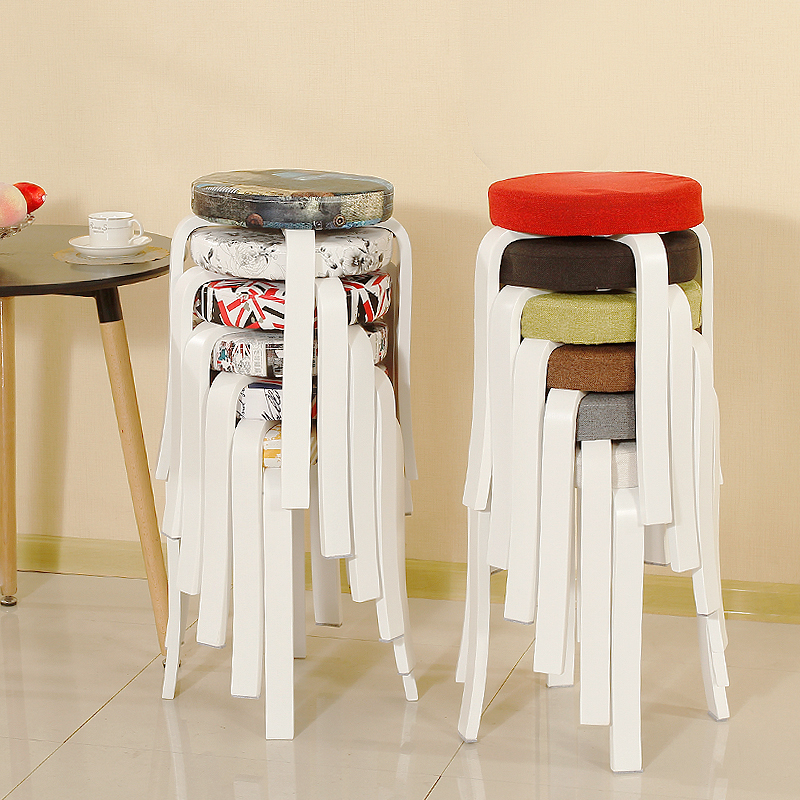 创意实木凳子欧式家用凳餐桌凳时尚折叠凳布艺凳沙发凳小圆凳餐