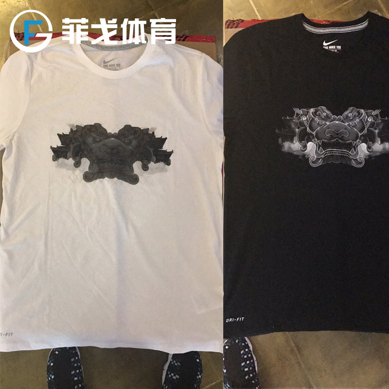 Nike  LeBron詹姆斯中国行黑白T恤 AR0939-100-010
