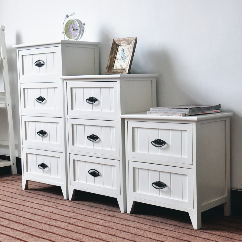 美式实木床头柜欧式组合白色斗柜抽屉柜韩式客厅收纳柜储物柜包邮