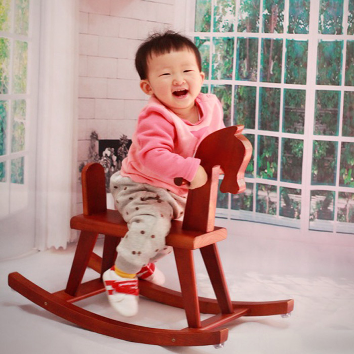 宝宝木马儿童摇摇马实木小孩玩具摇椅童车大号木制两用组合幼儿园