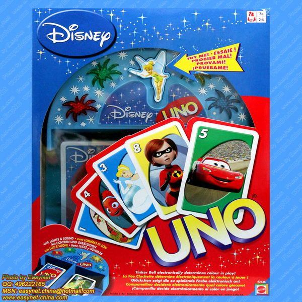 [美泰(MATTEL)] 迪士尼电子UNO扑克牌 (优诺纸牌益智游戏) 玩具