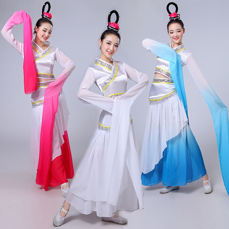 2016新款玉人舞古典舞蹈服装/舞台表演出服 女采薇水袖 比赛仙女