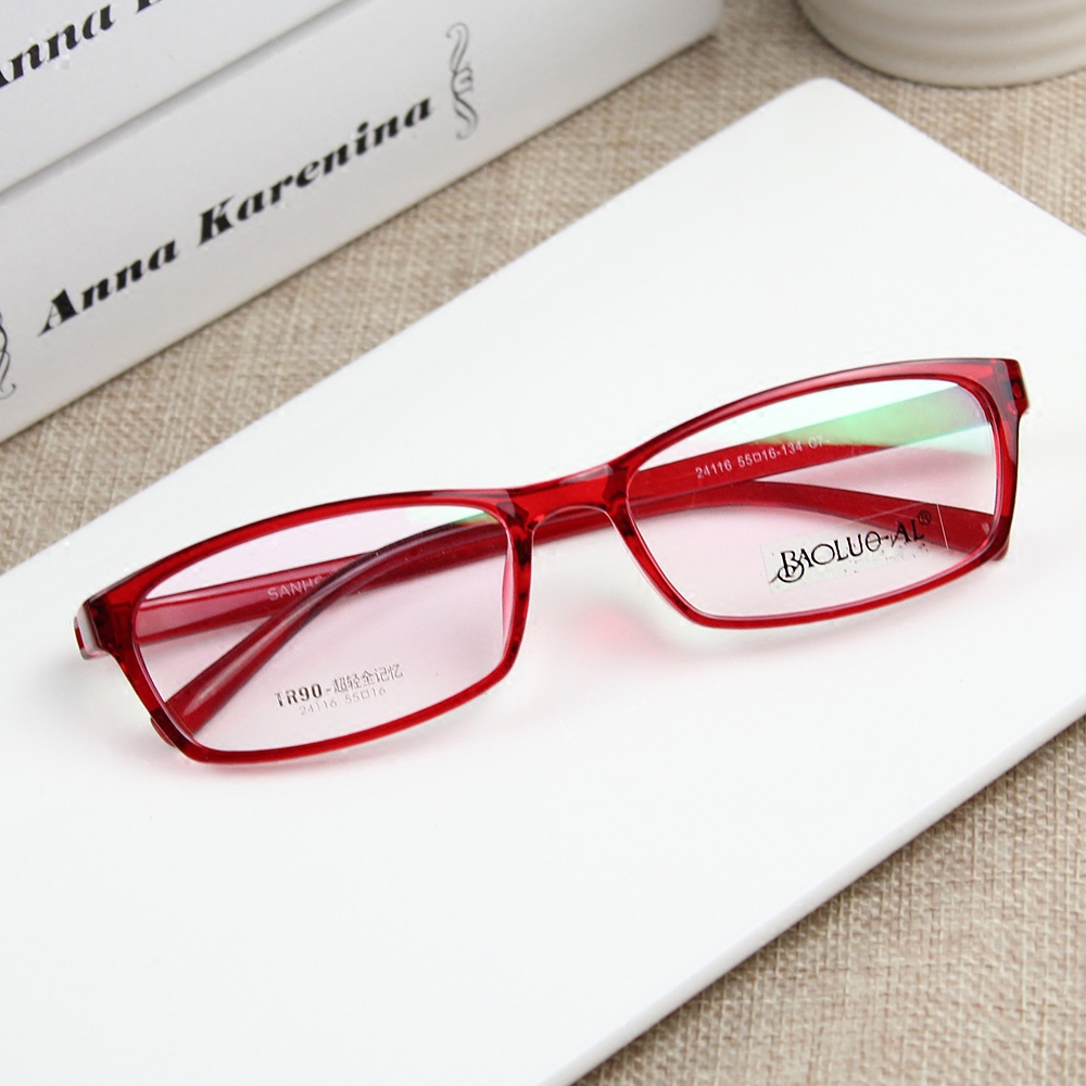 包邮正品超轻超弹TR90全框近视眼镜架女士时尚眼镜框成品眼镜红紫