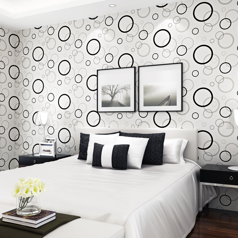 班歌 pvc自粘墙纸 简单时尚黑白壁纸客厅卧室装修墙纸 防水墙贴纸