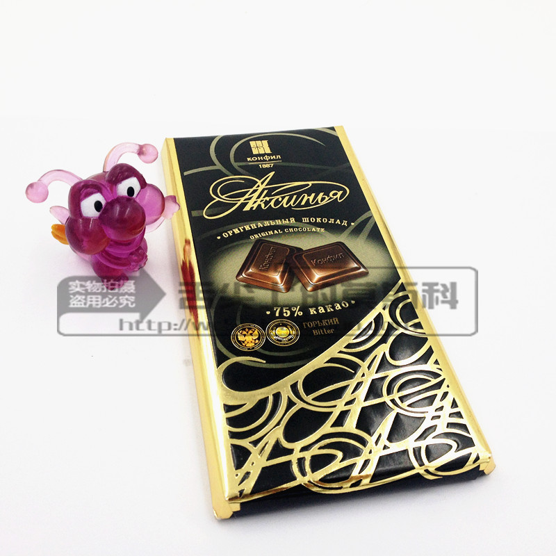 满39元包邮俄罗斯进口巧克力 阿斯托利亚 高可可 75% 纯黑巧克力