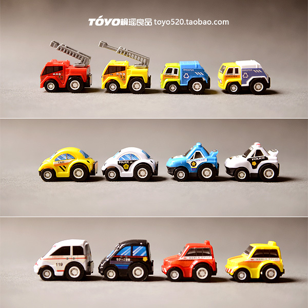 散货 Q版回力 塑料小车模玩具 警车救护车消防车轿车巴士出租