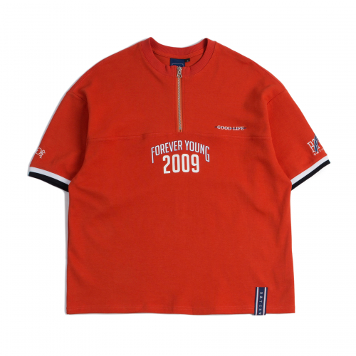 代购ROMANTIC CROWN 17年新款男女2009 Zip Up短袖T恤 红