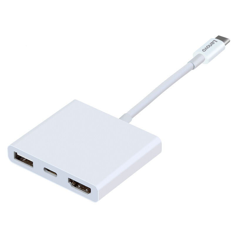 联想 Type-C转HDMI+USB3.0+Type-C Hub集线器 转接器 智能充电