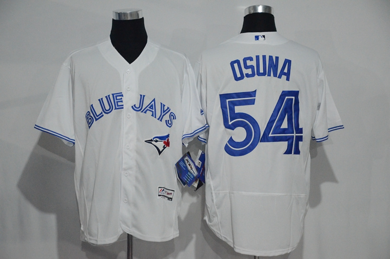 Blue Jays棒球服MLB蓝鸟队球衣54号OSUNA灰蓝白色开衫T恤精英训练