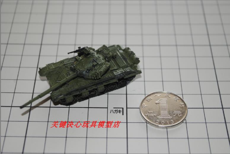 成品：手工制作1/144 苏联T-72(初期型）坦克模型 军绿色
