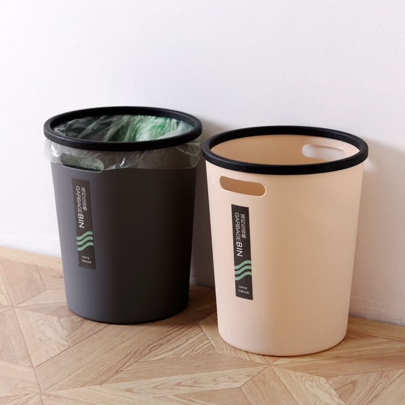 麦迪龙欧式压圈垃圾桶 家用厨房客厅卫生间办公室无盖垃圾筒纸篓