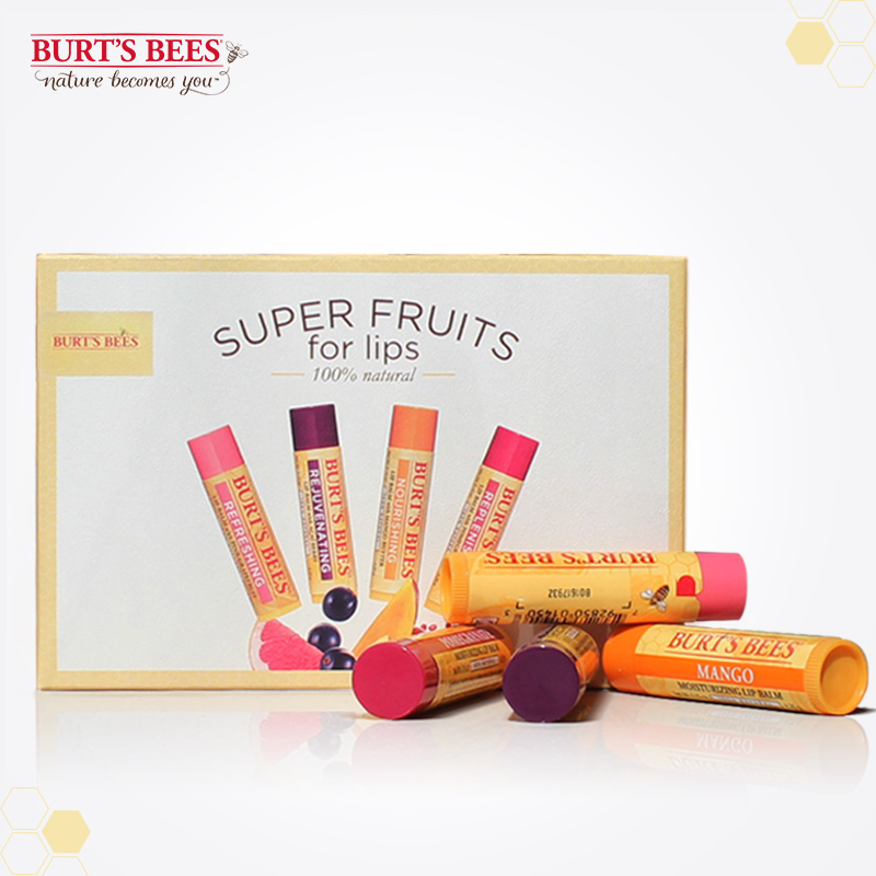 Burt’s Bees美国进口小蜜蜂润唇膏4支礼盒装 儿童唇膏 送礼佳品