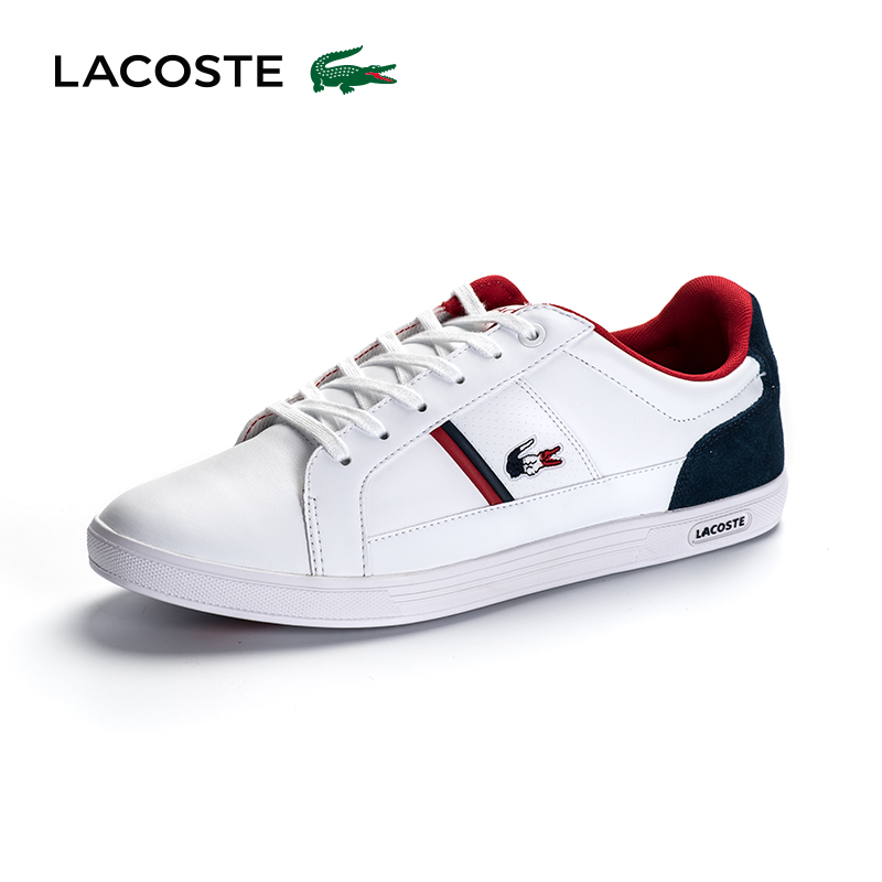 LACOSTE/法国鳄鱼男鞋 低帮浅口皮质绒面系带休闲运动板鞋 EUROPA