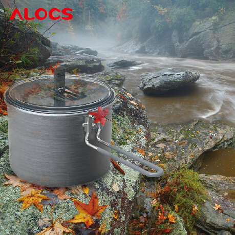 ALOCS爱路客源点系列户外锅野营锅便携野餐锅单锅硬质氧化铝中国