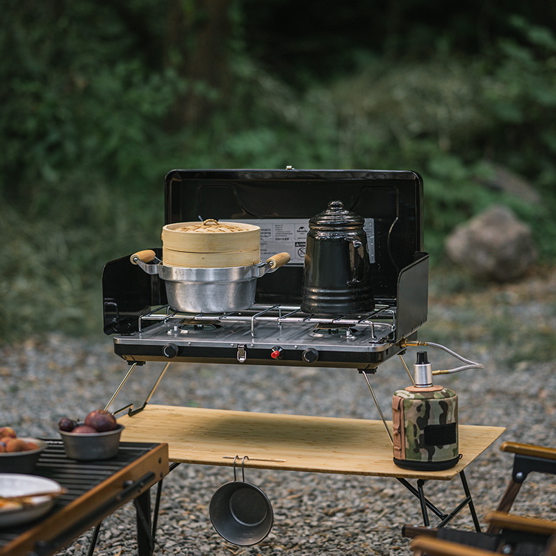 Naturehike挪客可折叠双头炉便携户外露营野营装备野餐炊具炉具