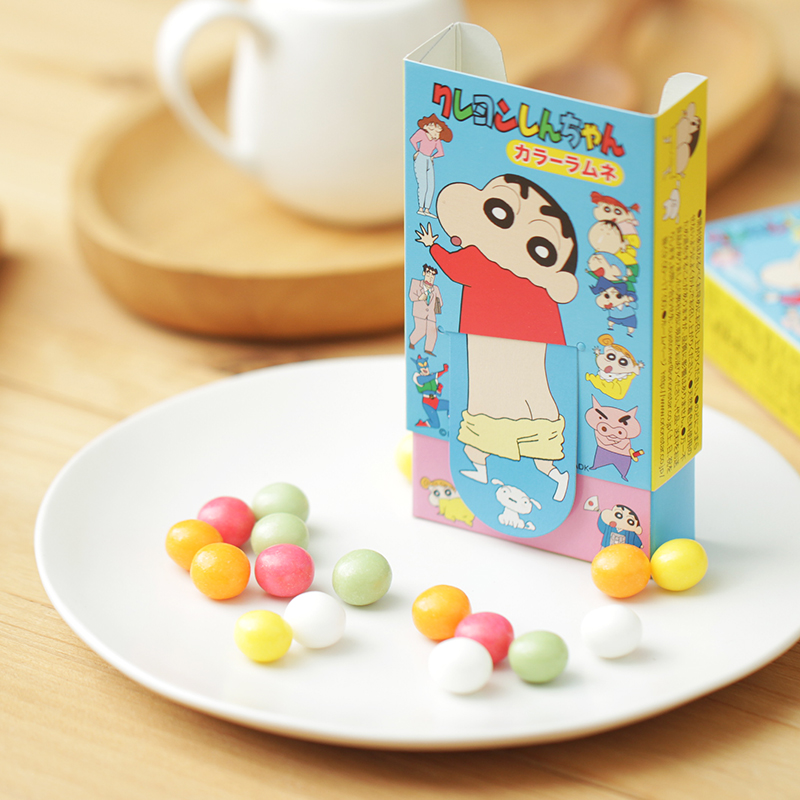 日本进口零食Orion猎户星蜡笔小新水果波仔糖杂锦趣味食玩糖果18g