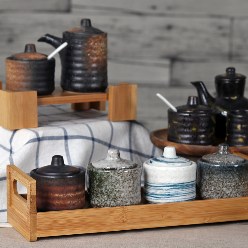 调味罐套装家用日式调料盒厨房用品创意陶瓷装芥末盒子组合佐料盒