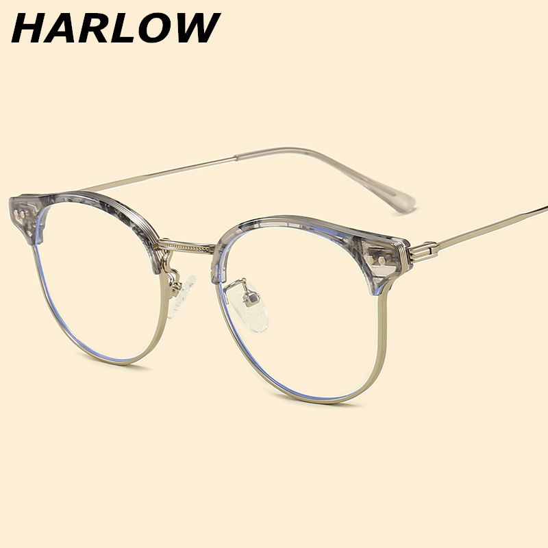 复古素颜显脸小眼镜框近视女可配度数法式复古花色镜框个性眼镜架