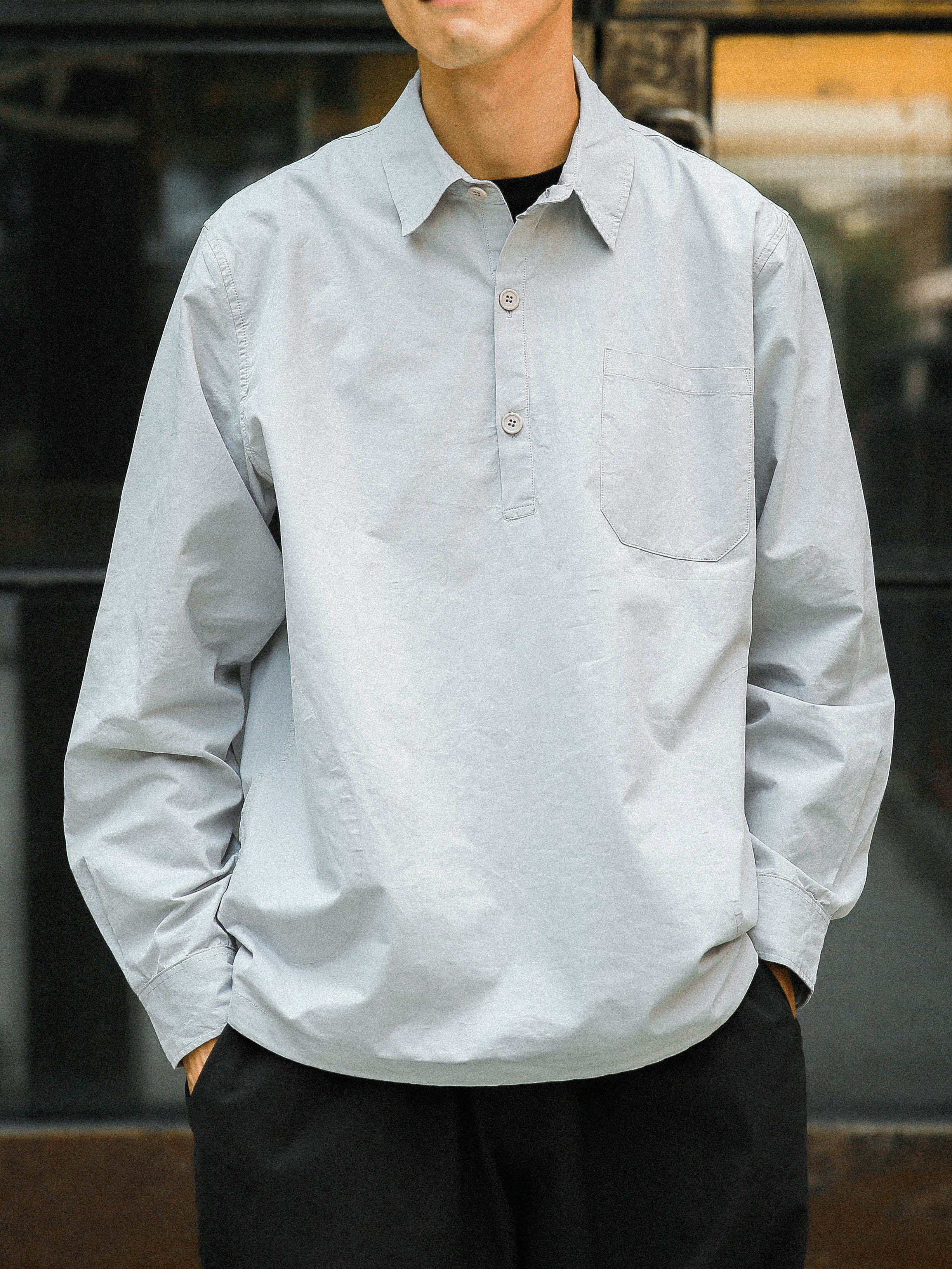CottonFunctional shirt 抽绳棉质机能风格衬衣衬衫