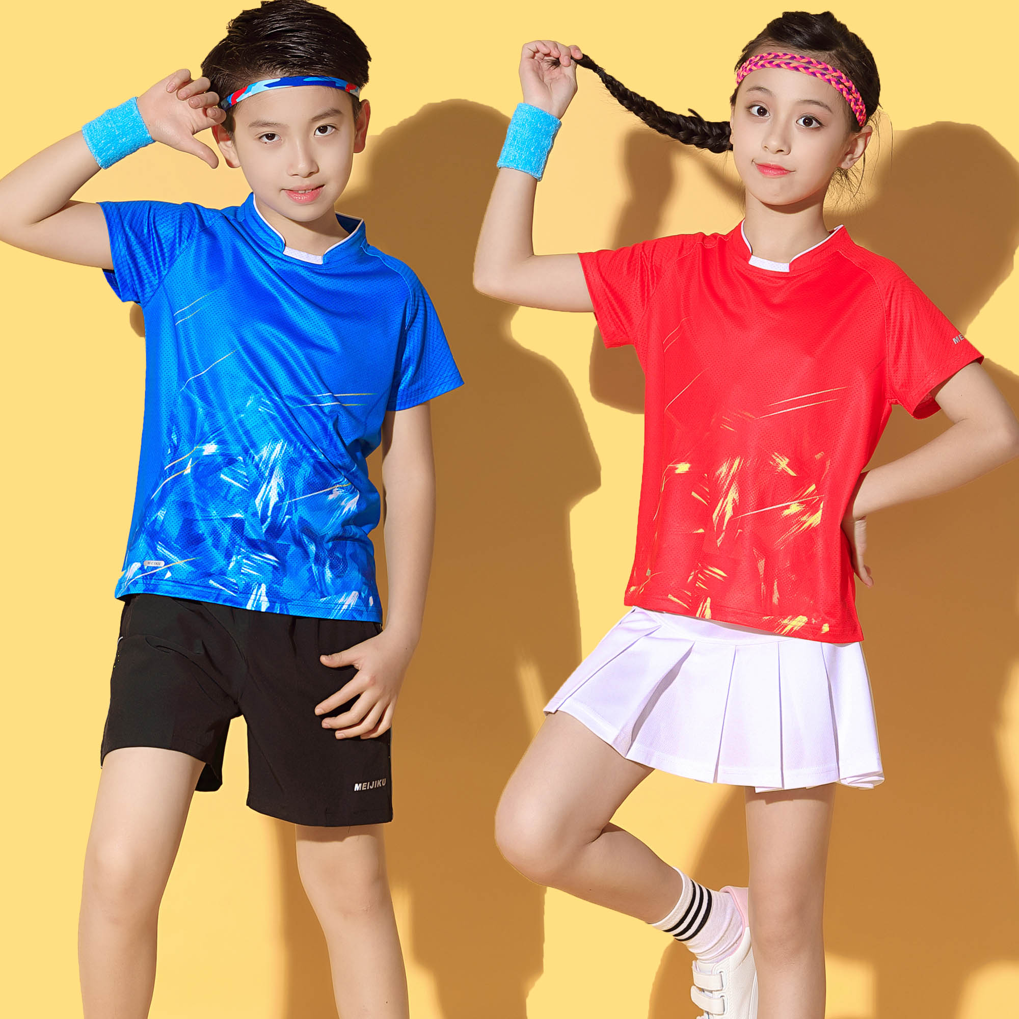儿童羽毛球服套装夏速干透气男女童短袖运动服装比赛训练乒乓球服