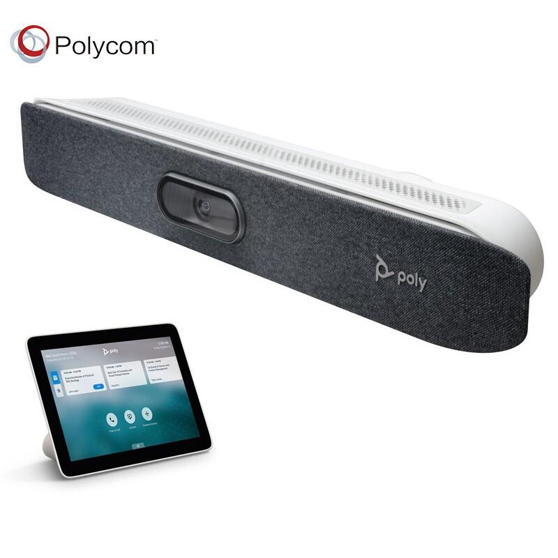 宝利通Polycom4K视频会议设备StudioX30+TC8 人脸识别声音跟踪全向麦克风USB蓝牙云视频会议终端