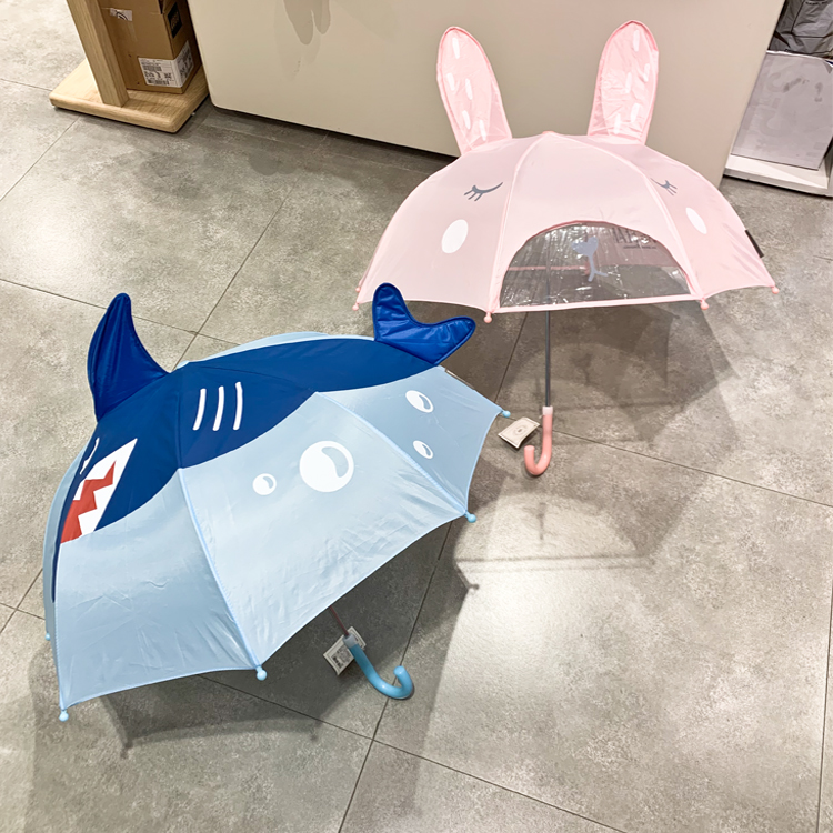 modern house专柜韩版可爱兔子立体鲨鱼儿童雨伞宝宝长手柄晴雨伞
