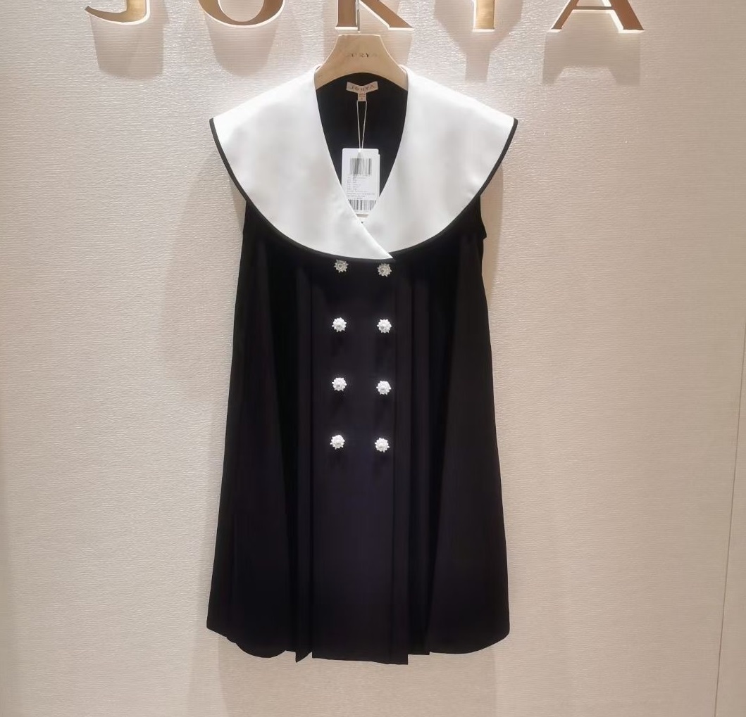 JR卓雅专柜正品2022夏季新款 赫本风无袖气质醋纤连衣裙O121402C
