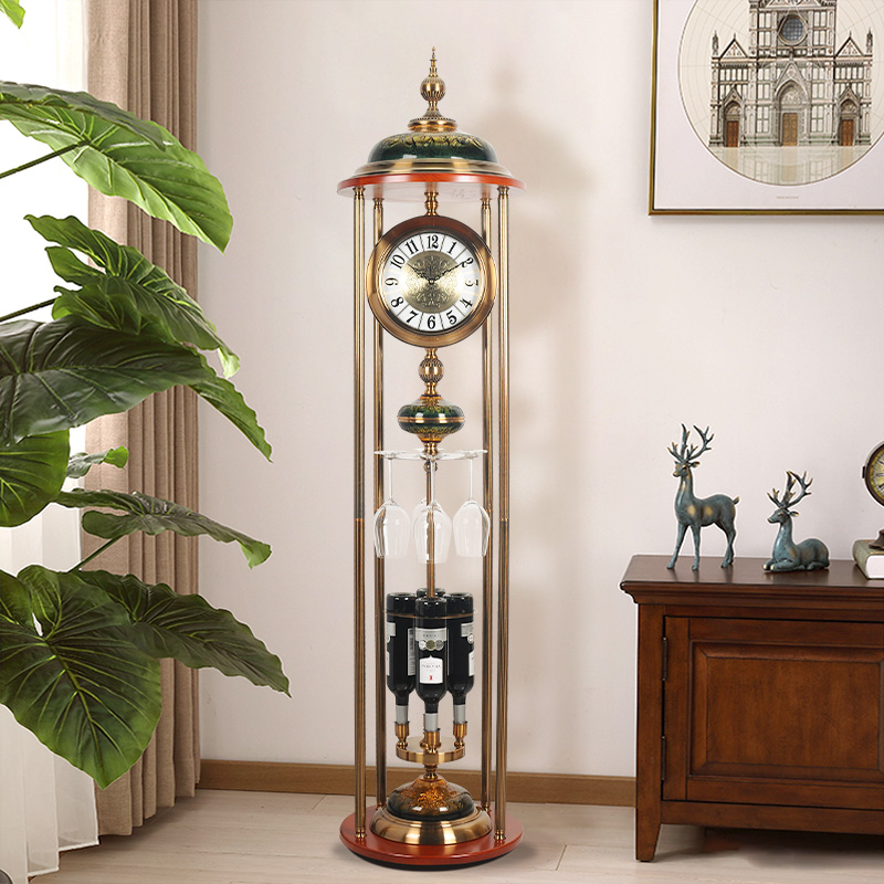 欧式落地钟客厅中式复古别墅大摆件立式钟表美式创意静音家居立钟