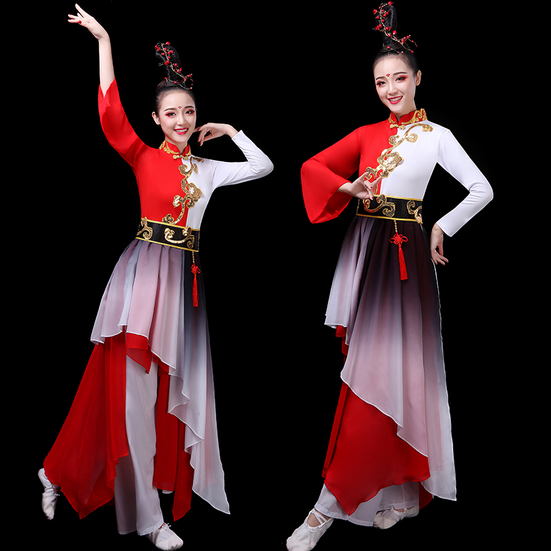 古典舞舞蹈服女飘逸中国风水墨古风服装民族舞扇子舞演出服风筝误