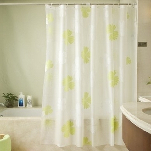PEVA淋浴帘套装防水防霉浴室卫生间隔断帘遮光窗帘伸缩浴帘杆包邮