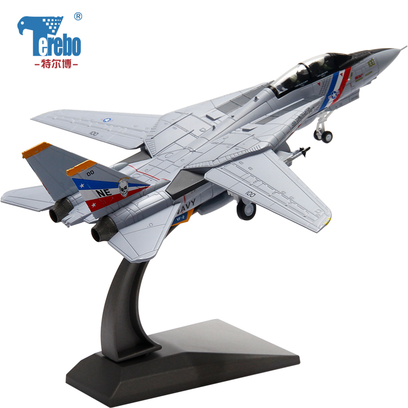 1:100特尔博F14雄猫飞机模型合金仿真战斗机军事模型成品摆件