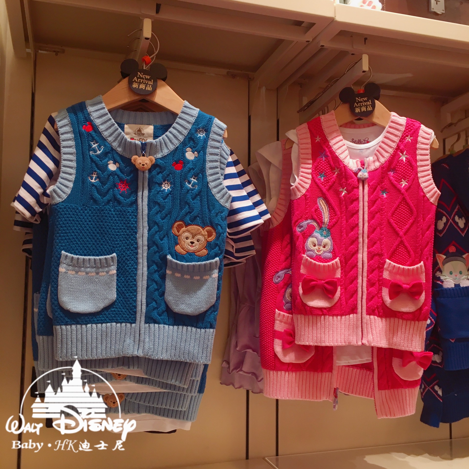 香港迪士尼正品 星黛露外套 Duffy卡通马甲儿童保暖针织毛衣马甲