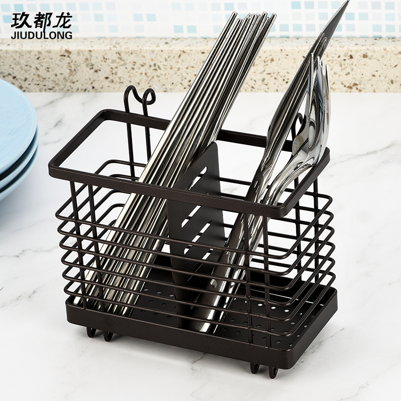 筷子筒壁挂式筷笼子沥水置物架托家用筷笼筷筒厨房餐具勺子收纳盒
