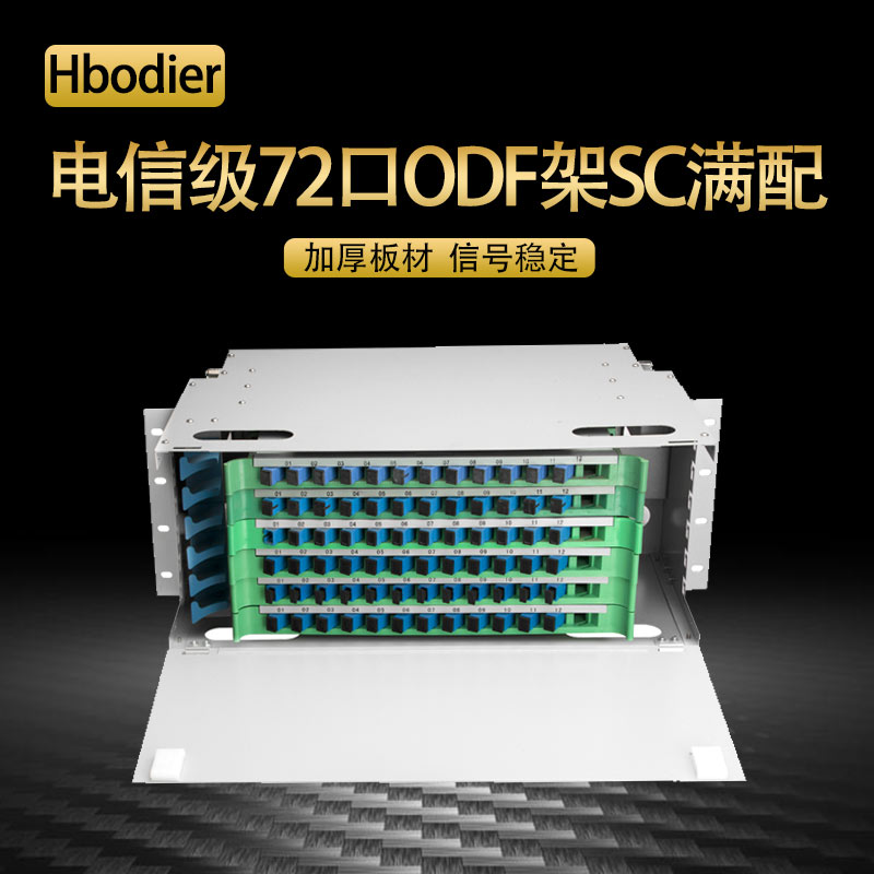 Hbodier 72口单模光纤配线架 ODF架 72芯ODF盘 ODF单元体SC满配