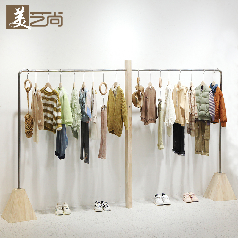 创意组合实体店服装架韩版日式网红设计童装店铺展架靠墙壁挂衣架