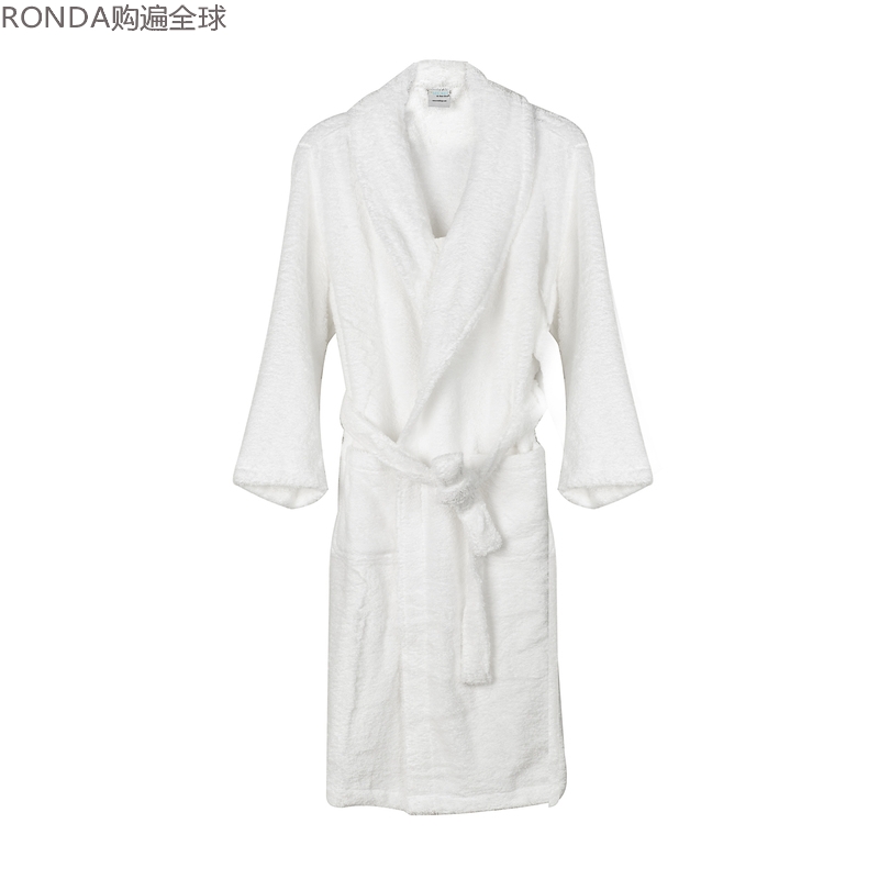 法国进口Tradi linge全棉纯棉女士男士浴袍吸水浴衣睡袍 纯白色