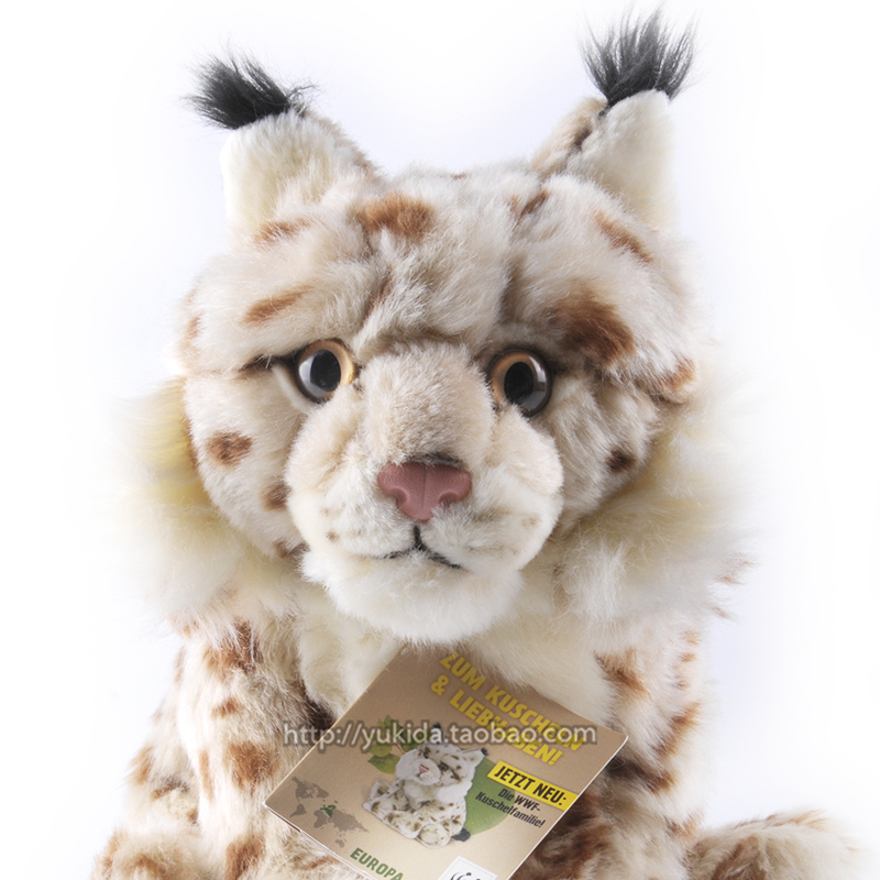 正版WWF世界自然基金会 猞猁仿真野生动物毛绒布艺类玩具公仔中性