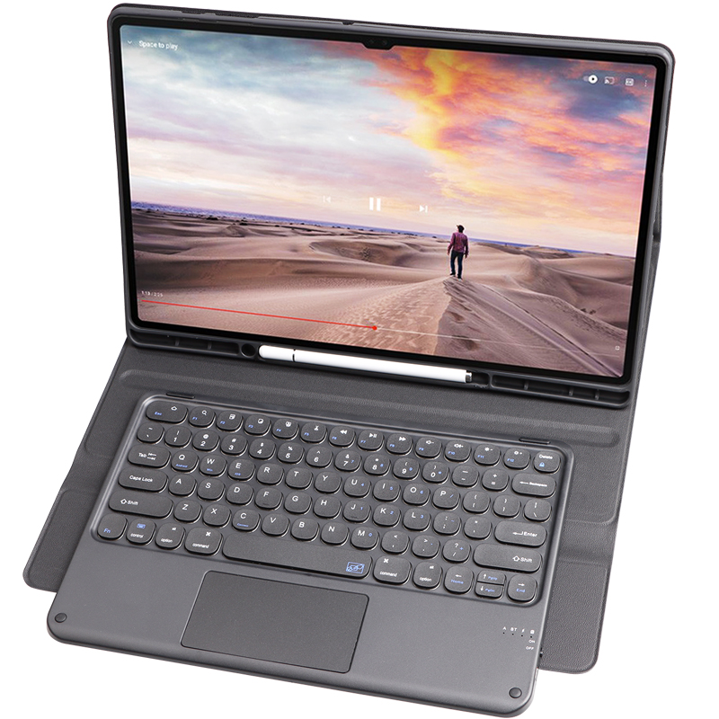 适用于三星Galaxy Tab S8 Ultra 5G保护套带笔槽蓝牙键盘触摸板鼠标平板电脑14.6寸全包软壳SM-X900/X906皮套