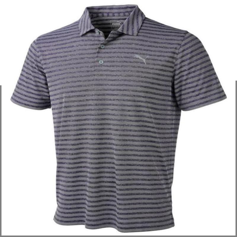 Puma/彪马男士运动高尔夫Polo衫条纹系扣舒适短袖美国直邮T3-D236