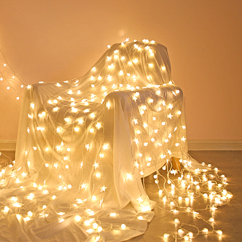 LED星星灯氛围灯饰房间生日布置卧室圣诞装饰彩灯闪灯串灯满天星
