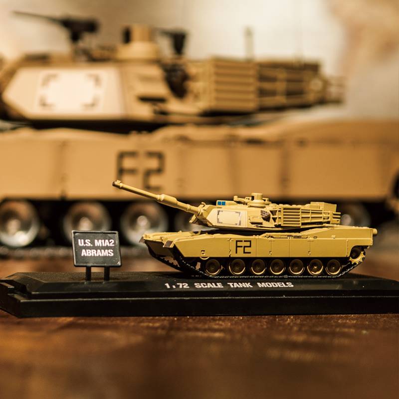 。恒龙坦克玩具车1:72迷你儿童军事静态模型战车美国M1A2德国虎1
