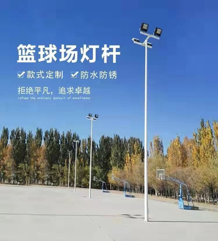 球场灯杆篮球场照明灯6米7米8米10米广场灯高杆灯LED100W200W户外