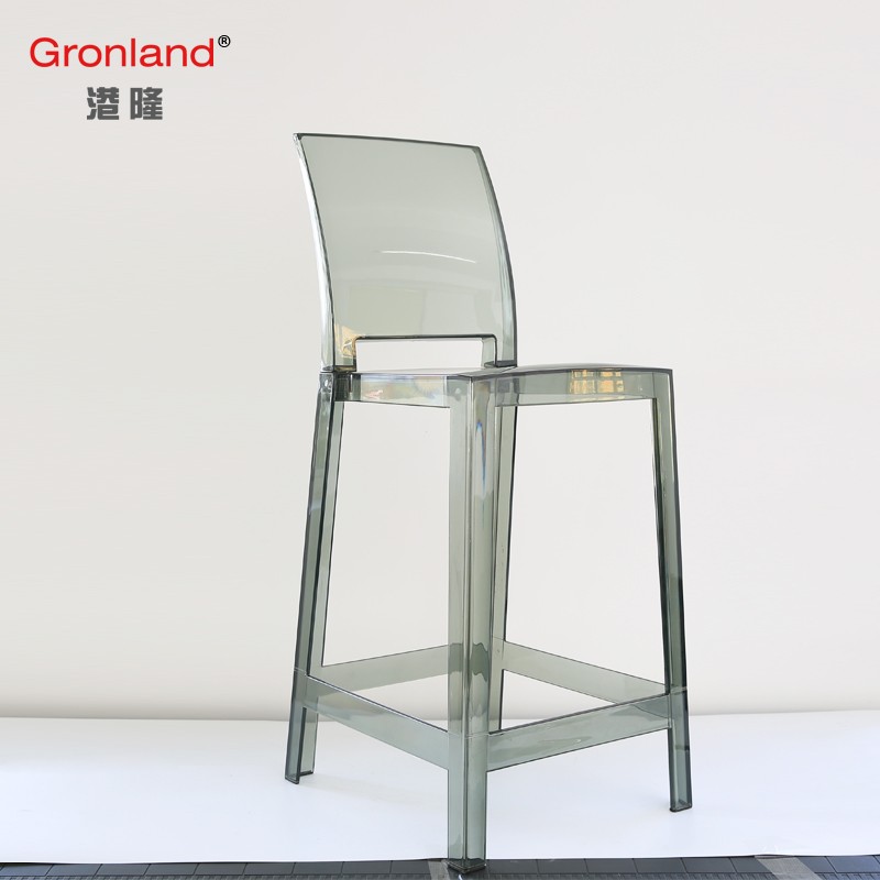港隆 北欧设计师透明水晶吧凳亚克力高脚椅简约个性创意酒吧椅子
