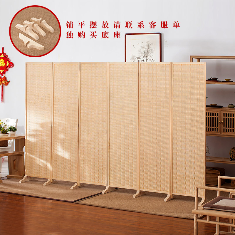 日式竹屏风客厅卧室简约现代折叠移动折屏房间隔断墙遮挡家用挡煞