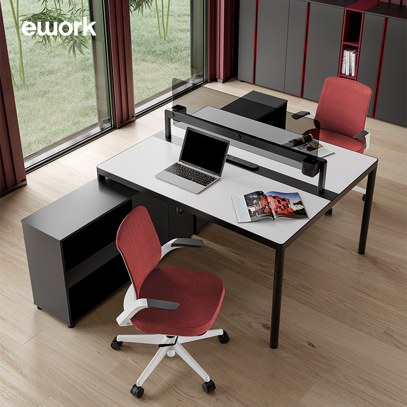 ework办公室桌椅组合屏风卡座四人位现代简约办公家具6人位职员桌
