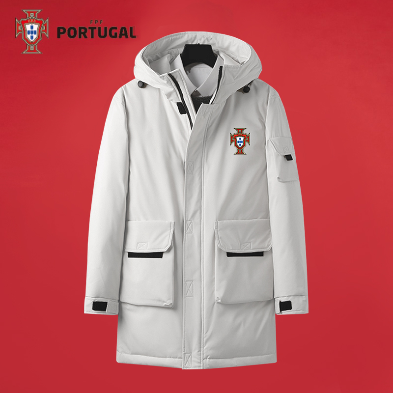 2022世界杯葡萄牙可定制足球运动保暖外套青少年健身工装风羽绒服