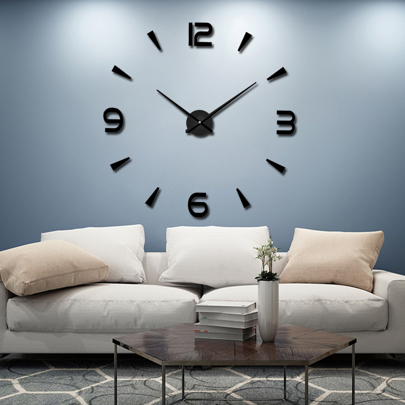 免打孔diy挂钟钟表客厅现代简约时钟3D立体有机玻璃创意艺术墙表