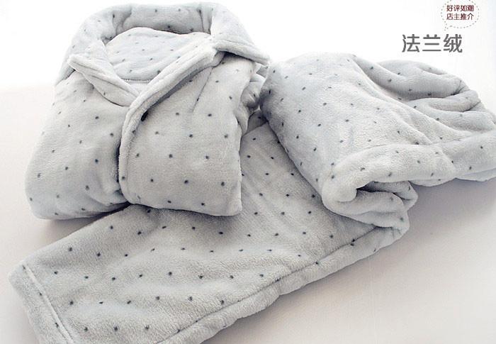 寻光设计 日本高级法兰绒睡衣套装水貂绒珊瑚绒男士保暖家居服