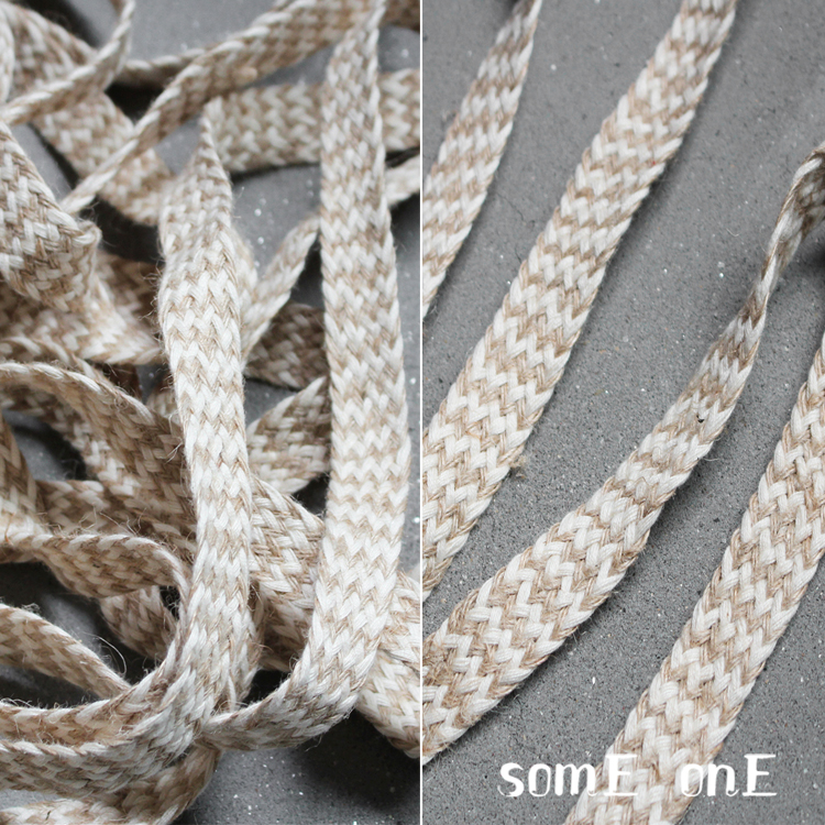 扁绳米色草绳编织带宽绳包装绑绳麻绳装饰复古辅料绳子设计创意绳