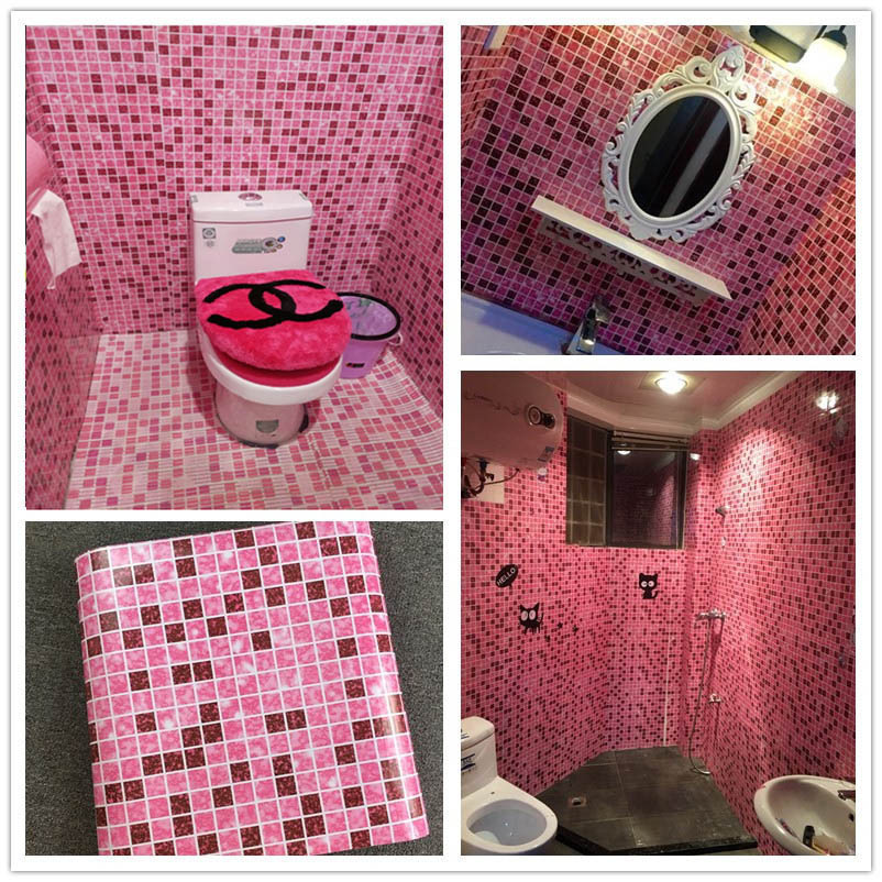加厚卫生间防水贴纸浴室墙纸自粘厨房防油贴壁纸厕所翻新瓷砖墙贴